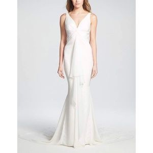 NEW Katie May Mykonos Twist Front Crepe de Chine Gown, Medium